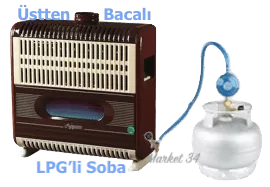 Fujiyama Tüplü - Lpg'li soba - üstten bacalı - Görsel 2